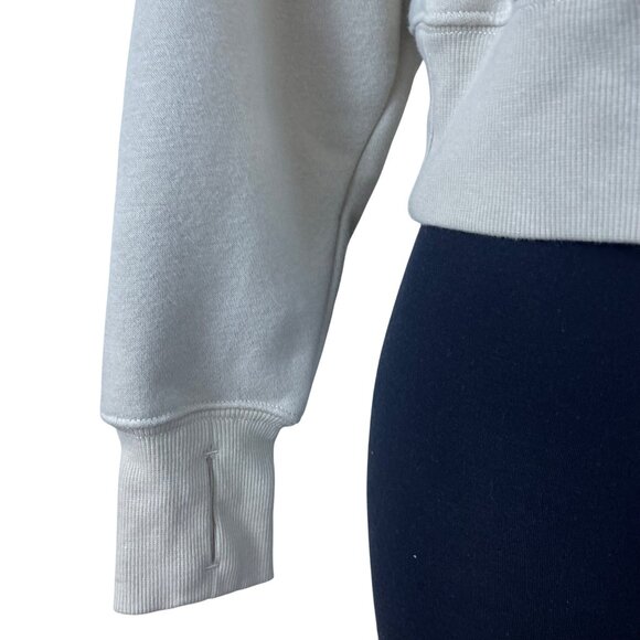 Harmony Women's Beige Cropped Hoodie Pull-On Drawstring Long Sleeves Sz XS - New - Picture 5 of 9